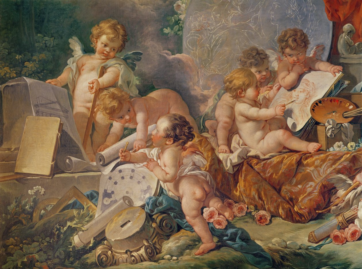 Das Treffen der Künste oder Die Genies der Künste (Detail), 1761 von François Boucher