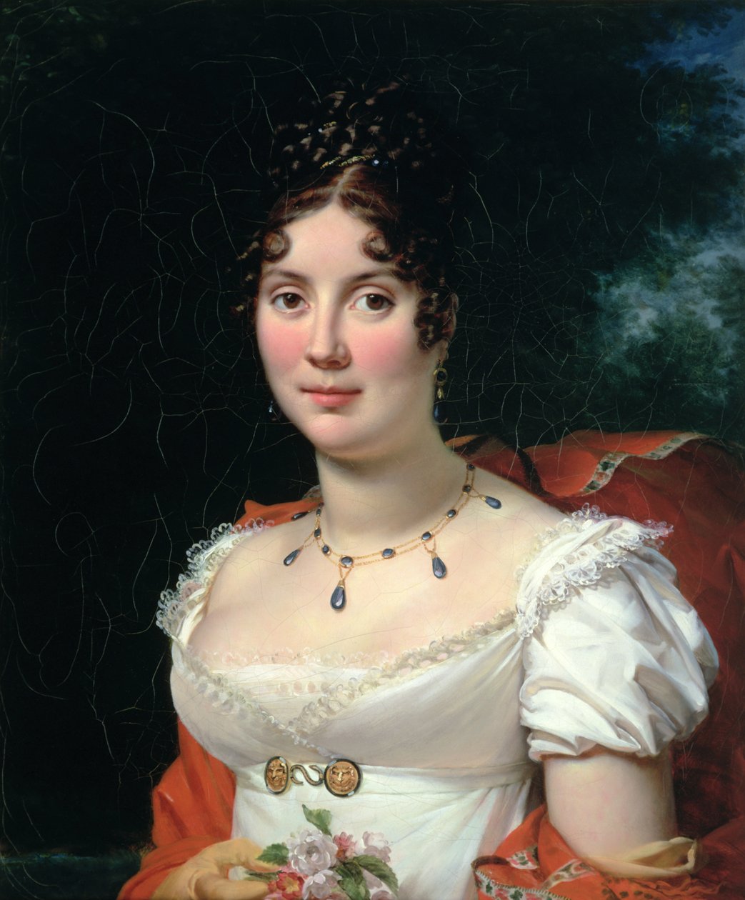 Porträt einer Dame in einem Empire-Kleid von Baron François Pascal Simon Gérard