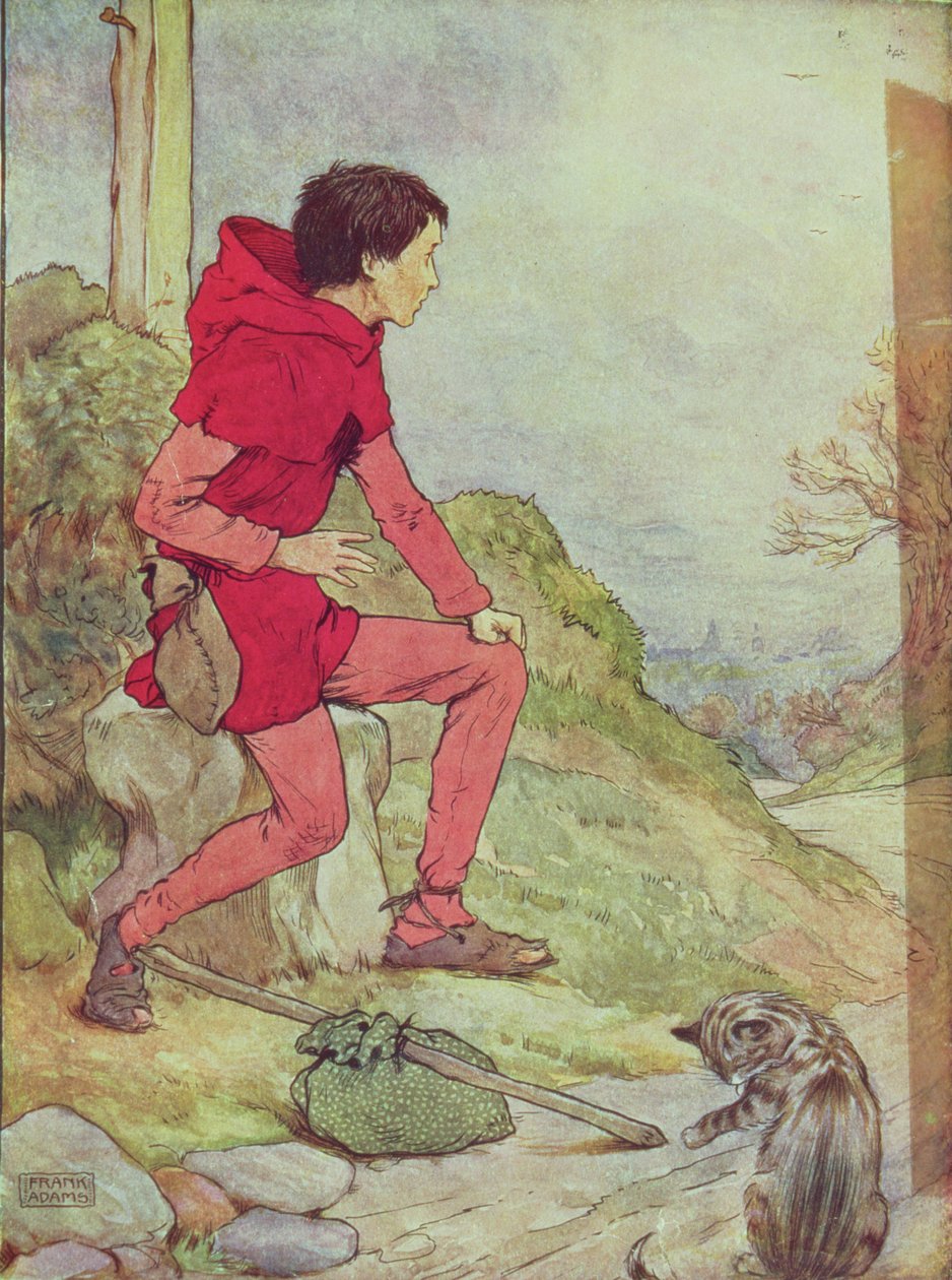Dick Whittington auf dem Weg nach London aus 