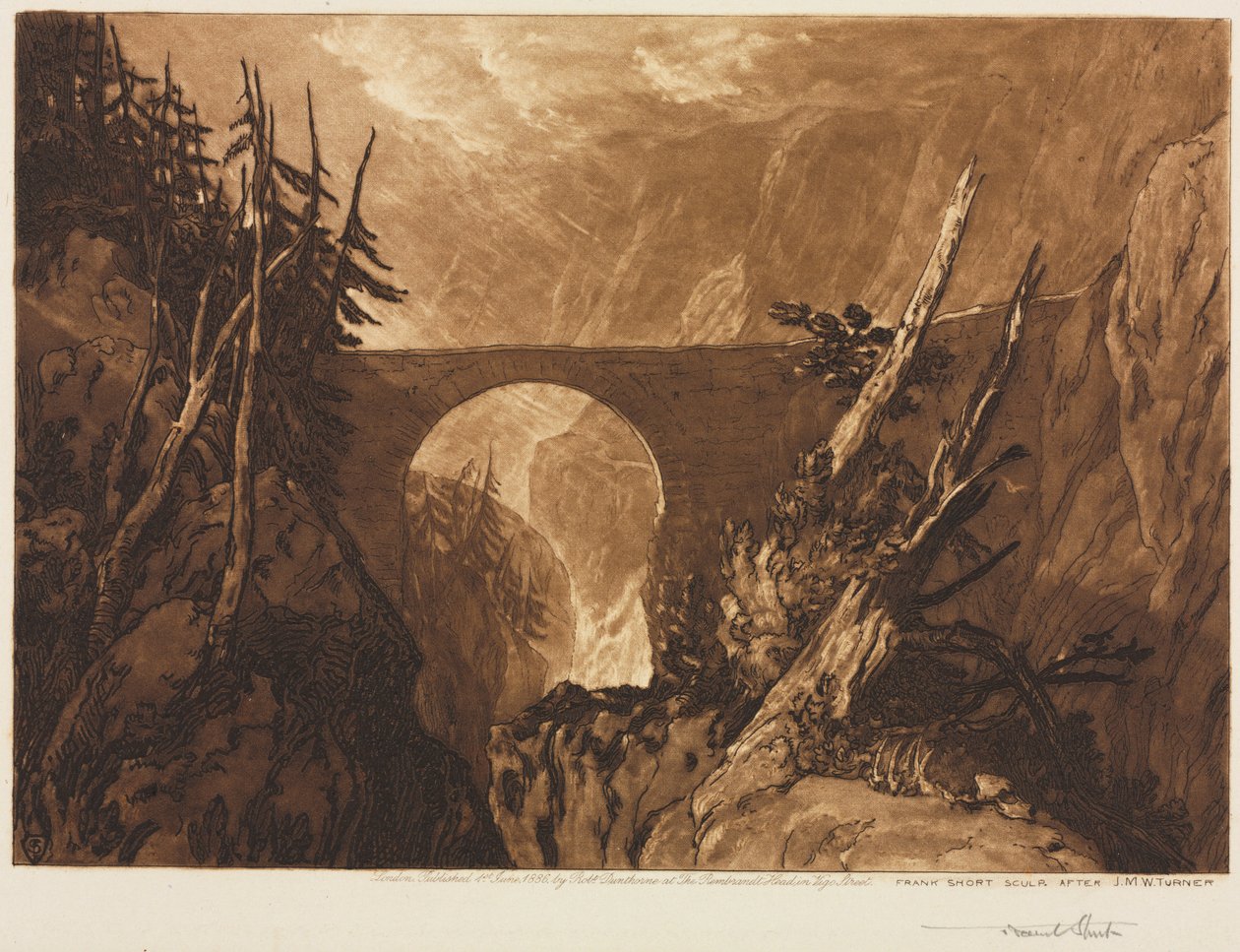 Teufelsbrücke, 1886 von Frank Short