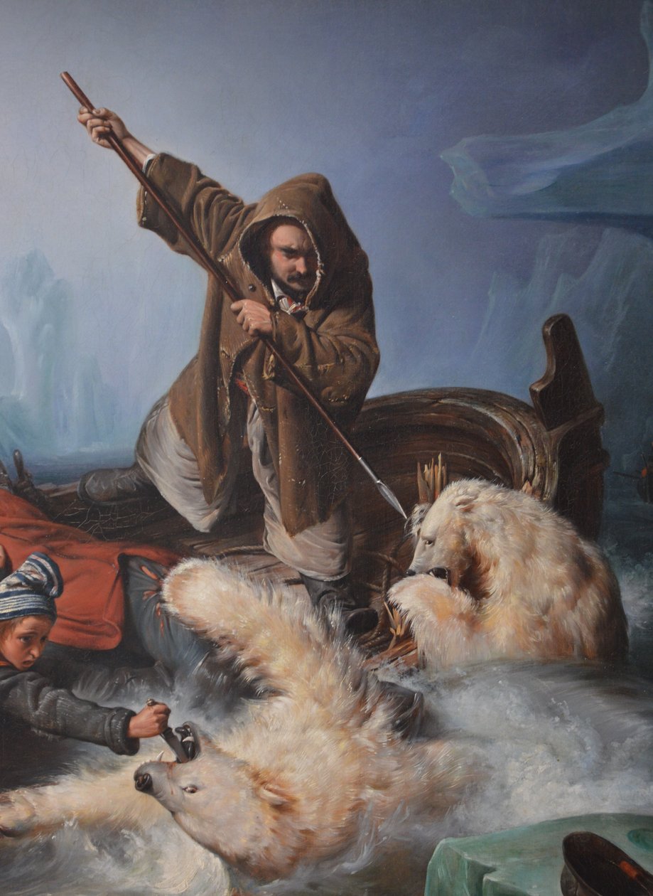 Kampf mit Eisbären von François Auguste Biard