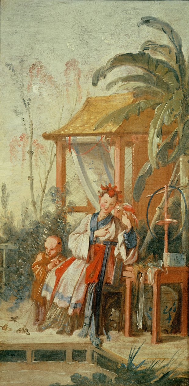 Ein chinesischer Garten, Studie für einen Wandteppich, ca. 1742 von François Boucher