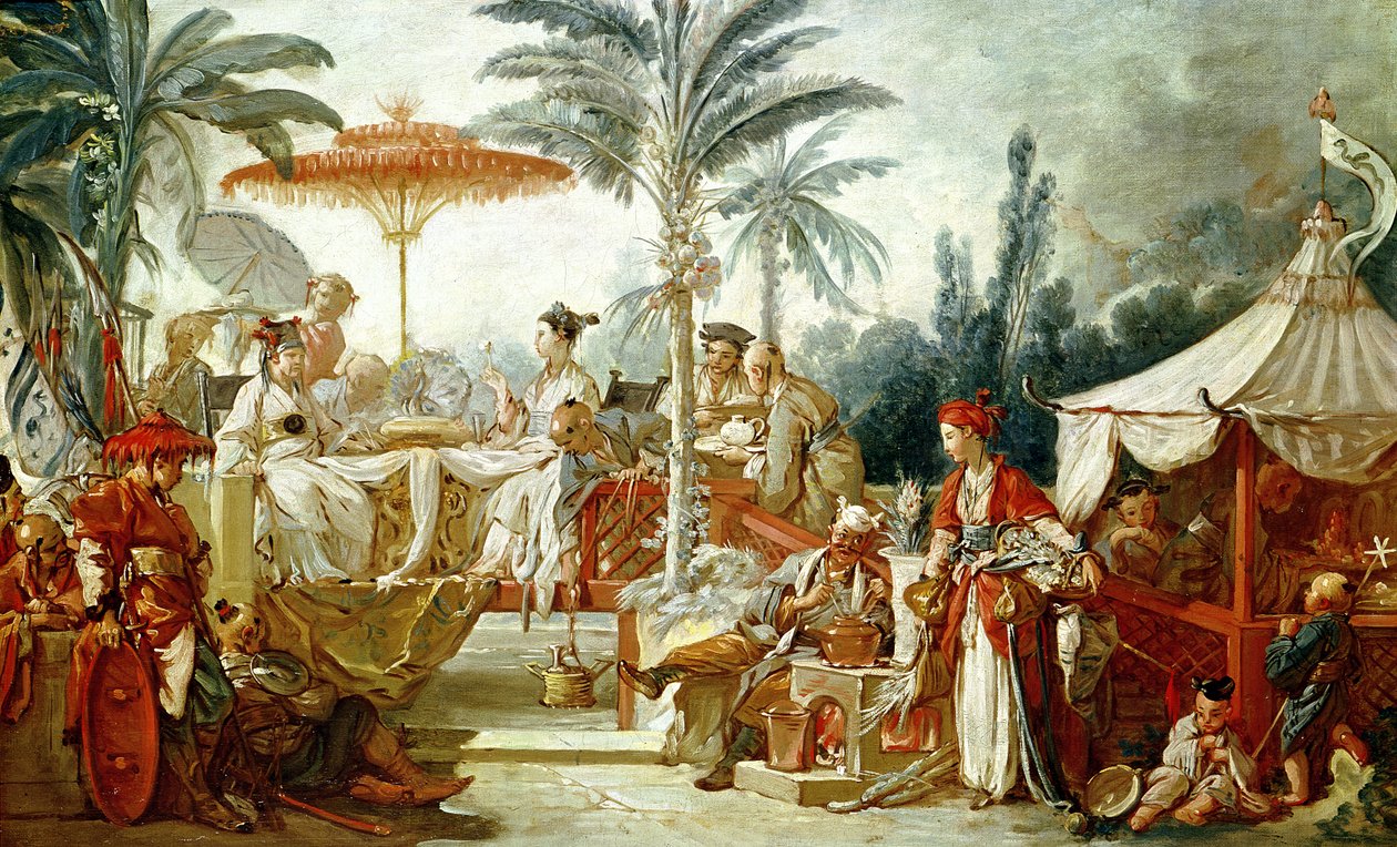 Fest des chinesischen Kaisers, Studie für einen Wandteppich, ca. 1742 von François Boucher