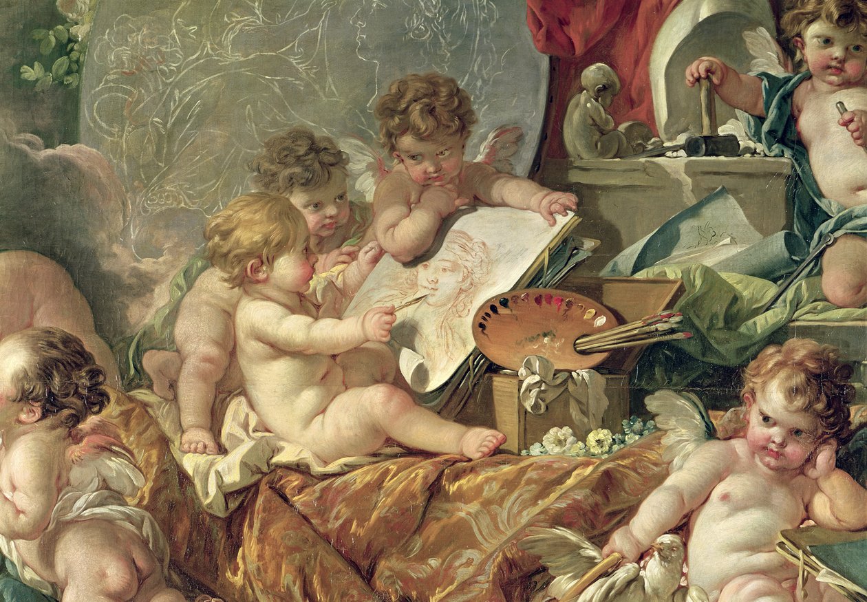 Genius lehrt die Künste, 1761 (Detail) von François Boucher