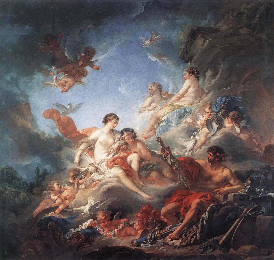 Vulkan überreicht Venus Waffen für Aeneas von François Boucher