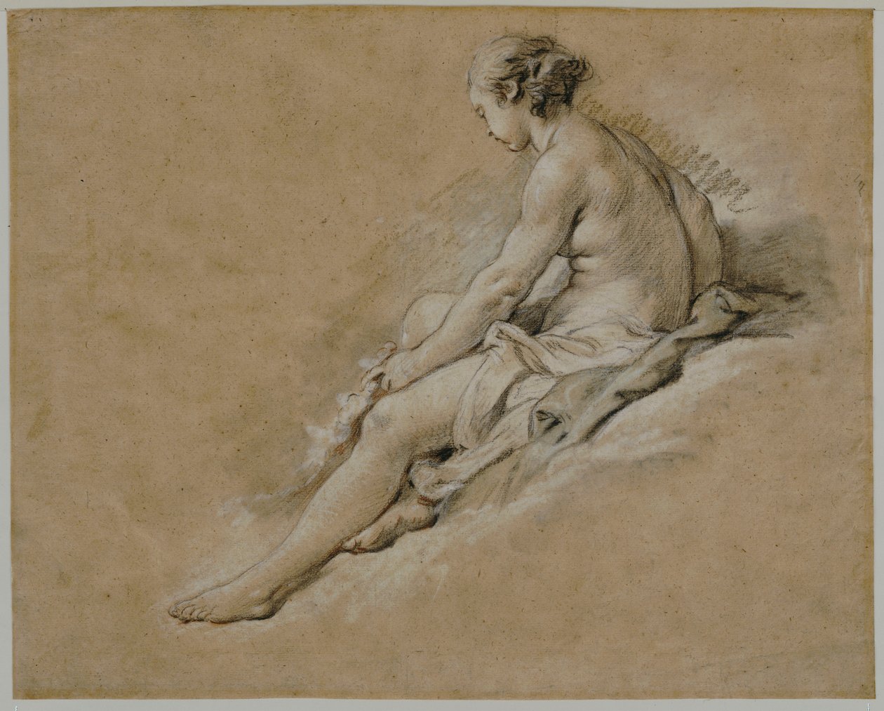 Sitzendes nacktes Mädchen von François Boucher