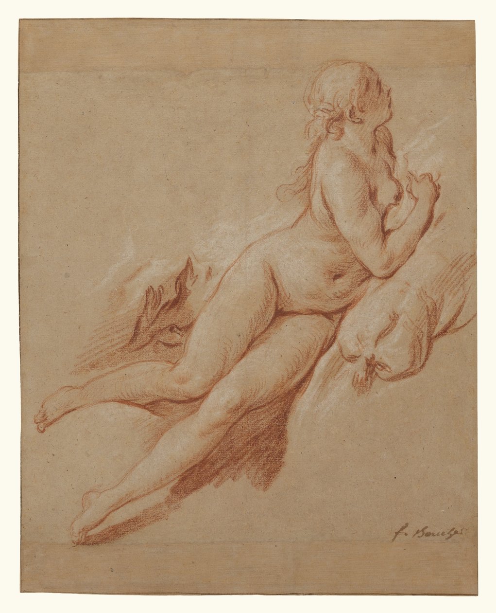 Studie eines liegenden Aktes von François Boucher