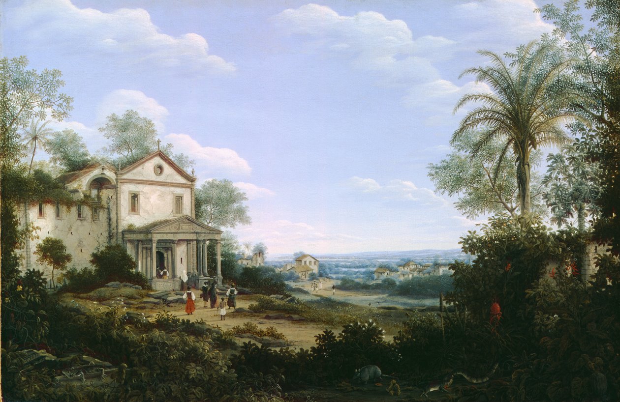 Ansicht der Jesuitenkirche in Olinda, Brasilien, 1665 von Frans Post