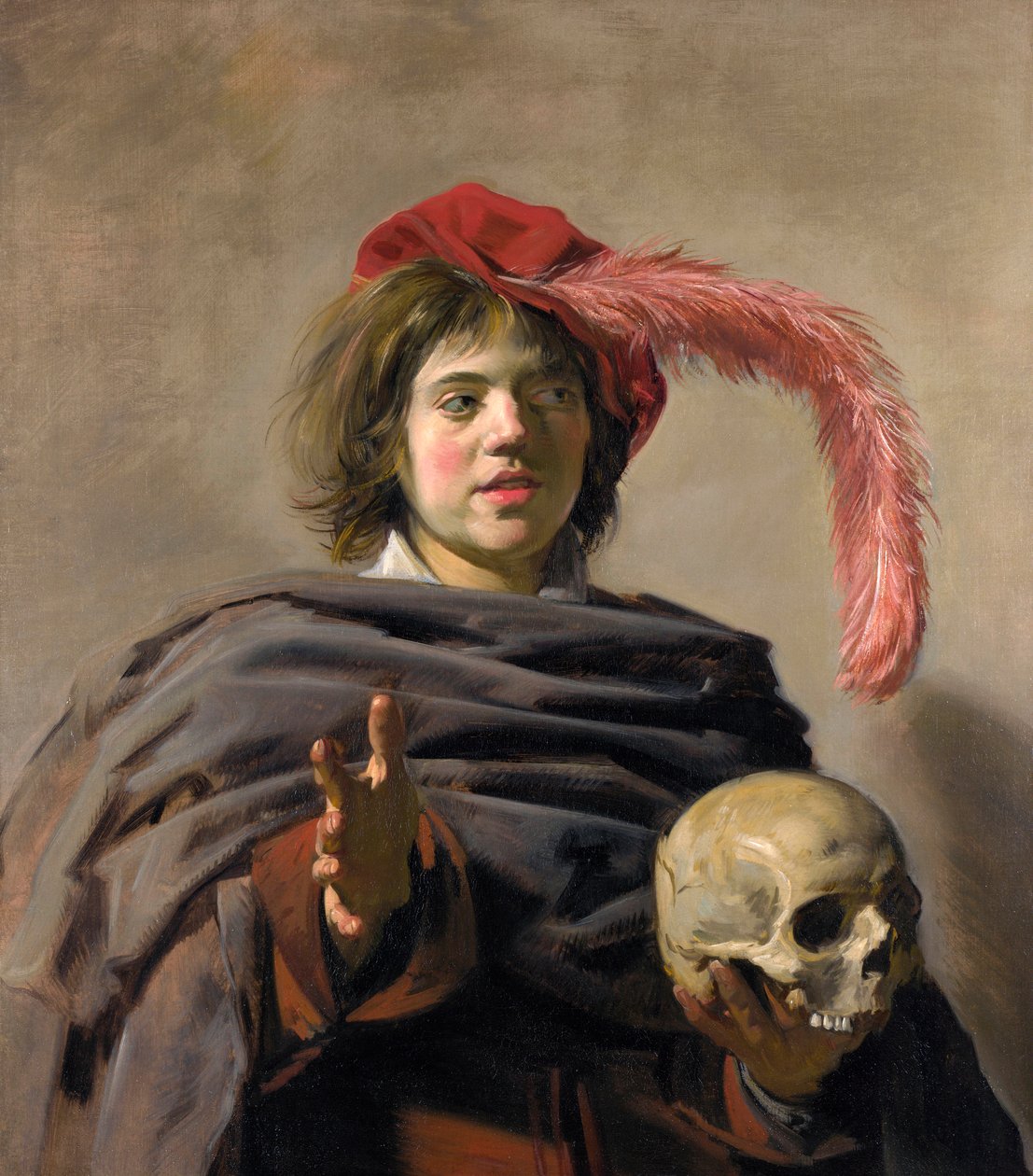 Junger Mann mit einem Schädel (Vanitas) von Frans Hals
