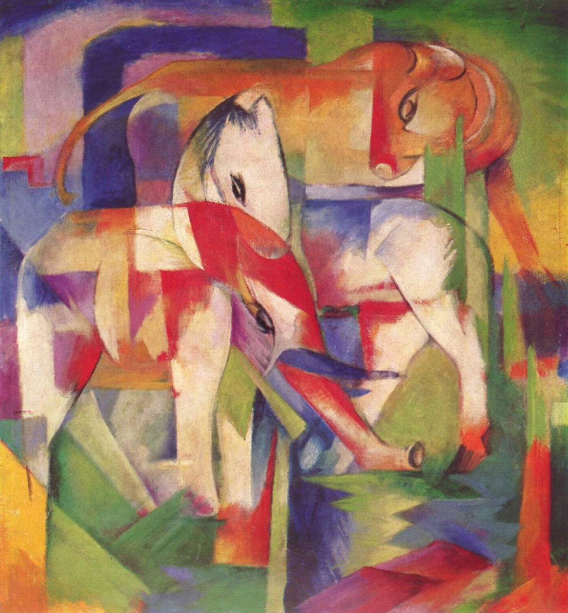 Elefant, Pferd, Rind, Winter von Franz Marc