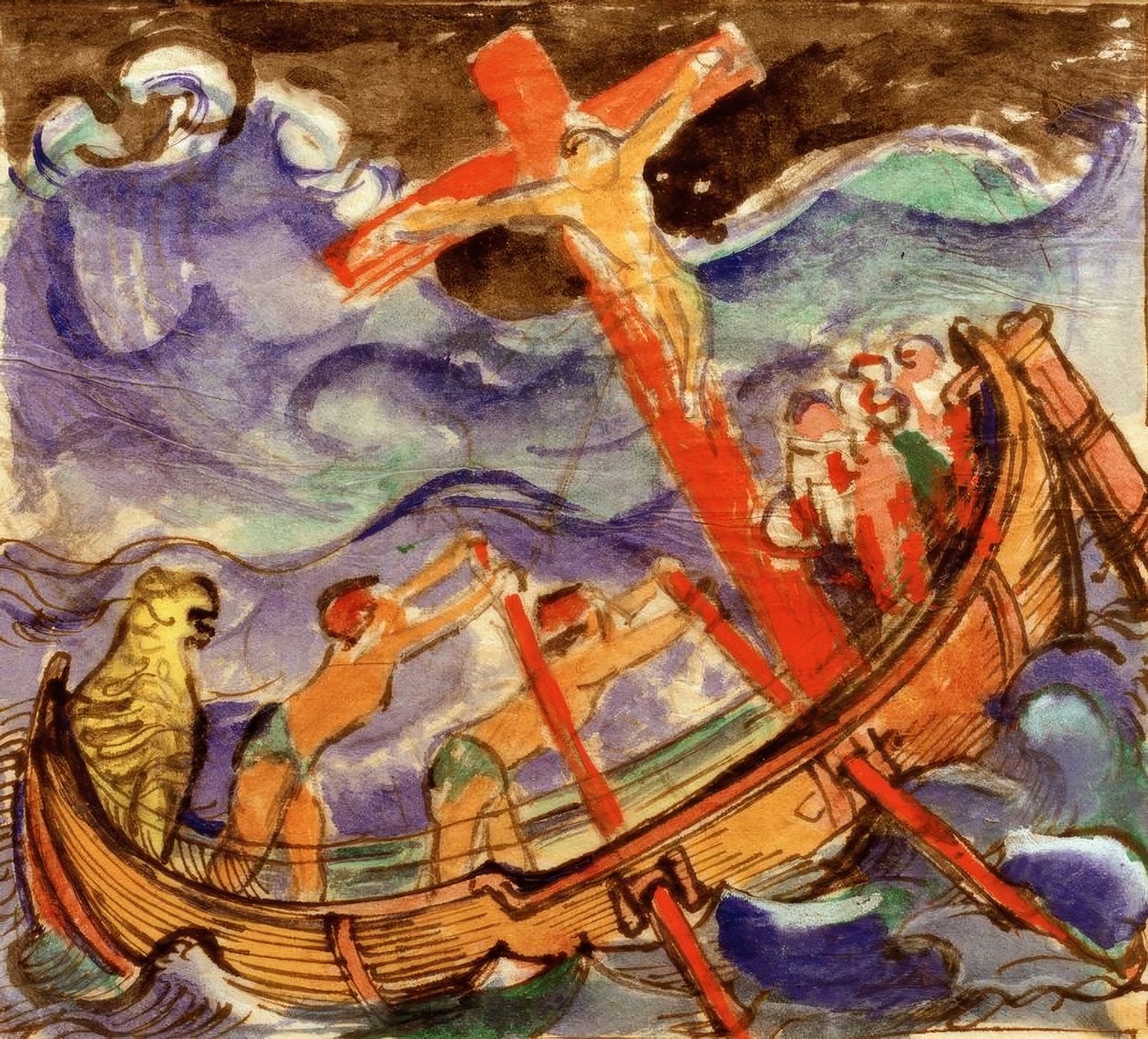 Kreuzfahrer im Sturm von Franz Marc
