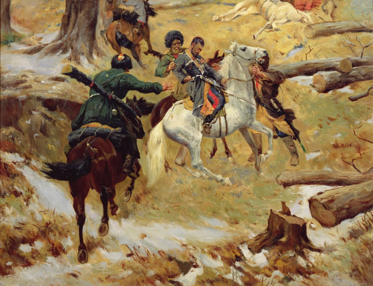 Der Tod von Generalmajor Sleptsov in Tschetschenien von Franz Roubaud