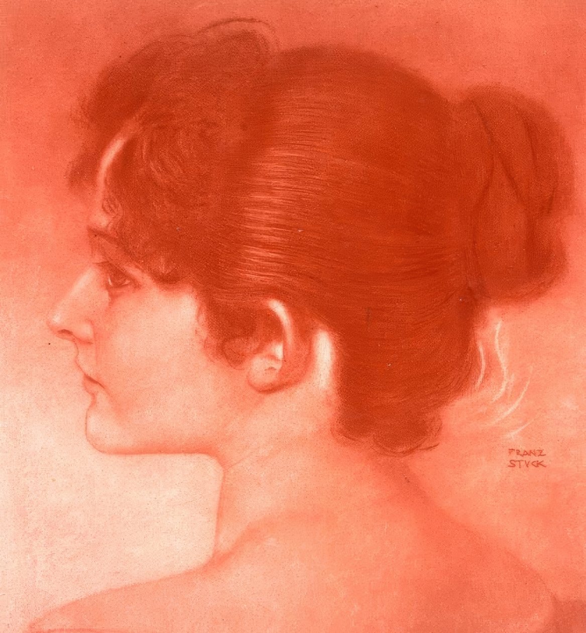 Weiblicher Studienkopf von Franz von Stuck