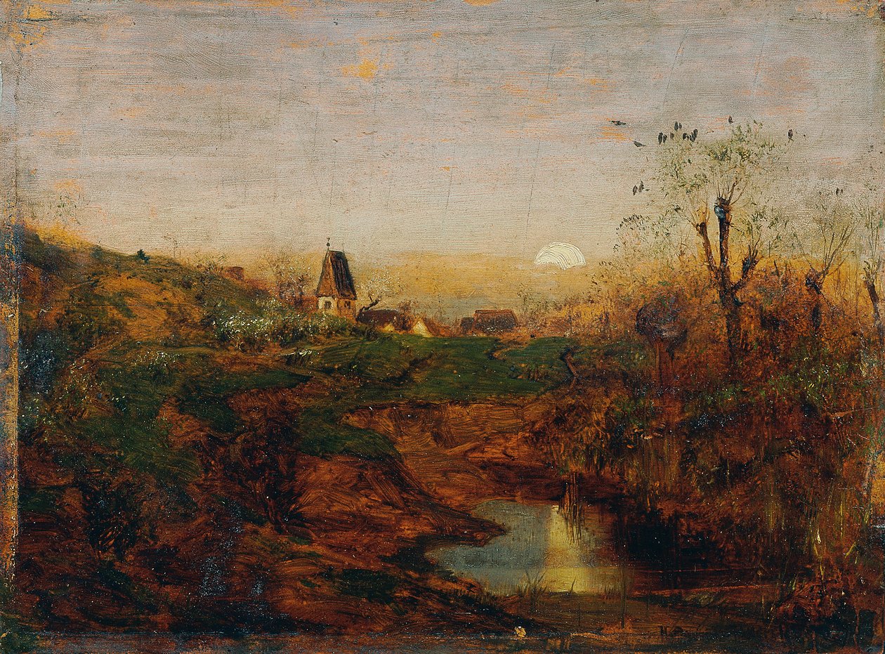Abenddämmerung in Moorlandschaft von Franz Hoffmann von Fallersleben