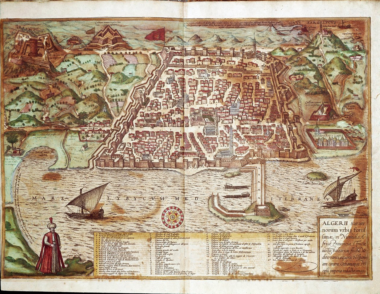 Karte von Algier - Algerien von Franz Hogenberg