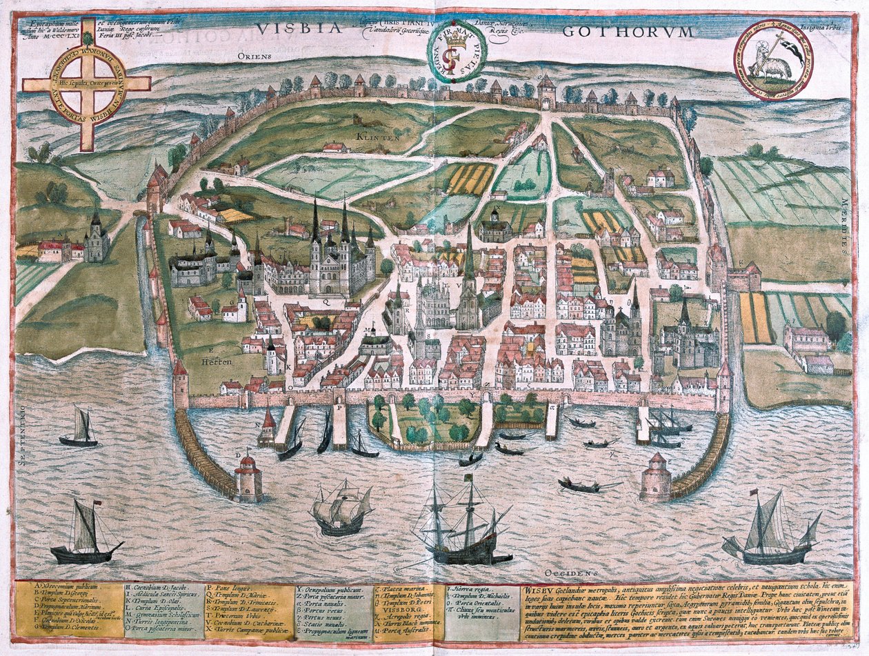 Visby, Gotland Insel, Schweden (Gravur) von Franz Hogenberg