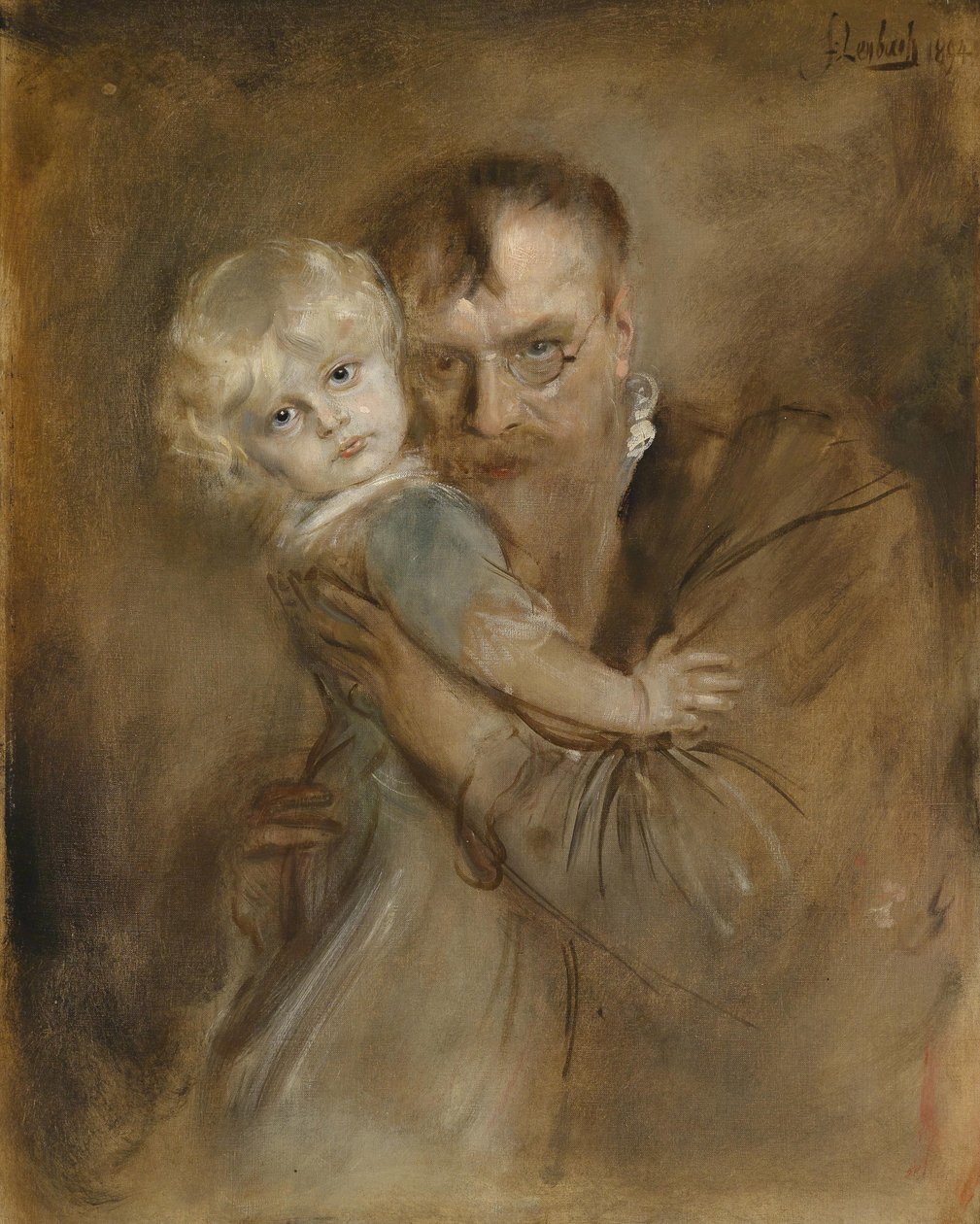 Selbstporträt mit Tochter Marion von Franz von Lenbach