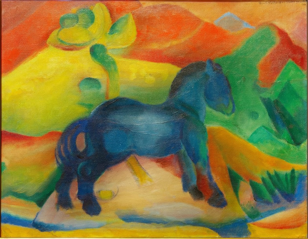 Blaues Pferdchen, Kinderbild von Franz Marc