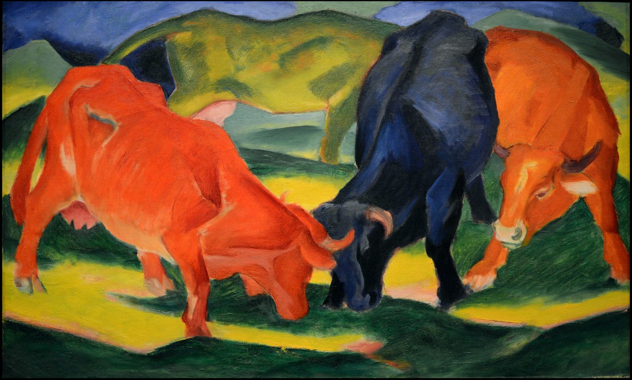 Kämpfende Kühe, 1911 von Franz Marc