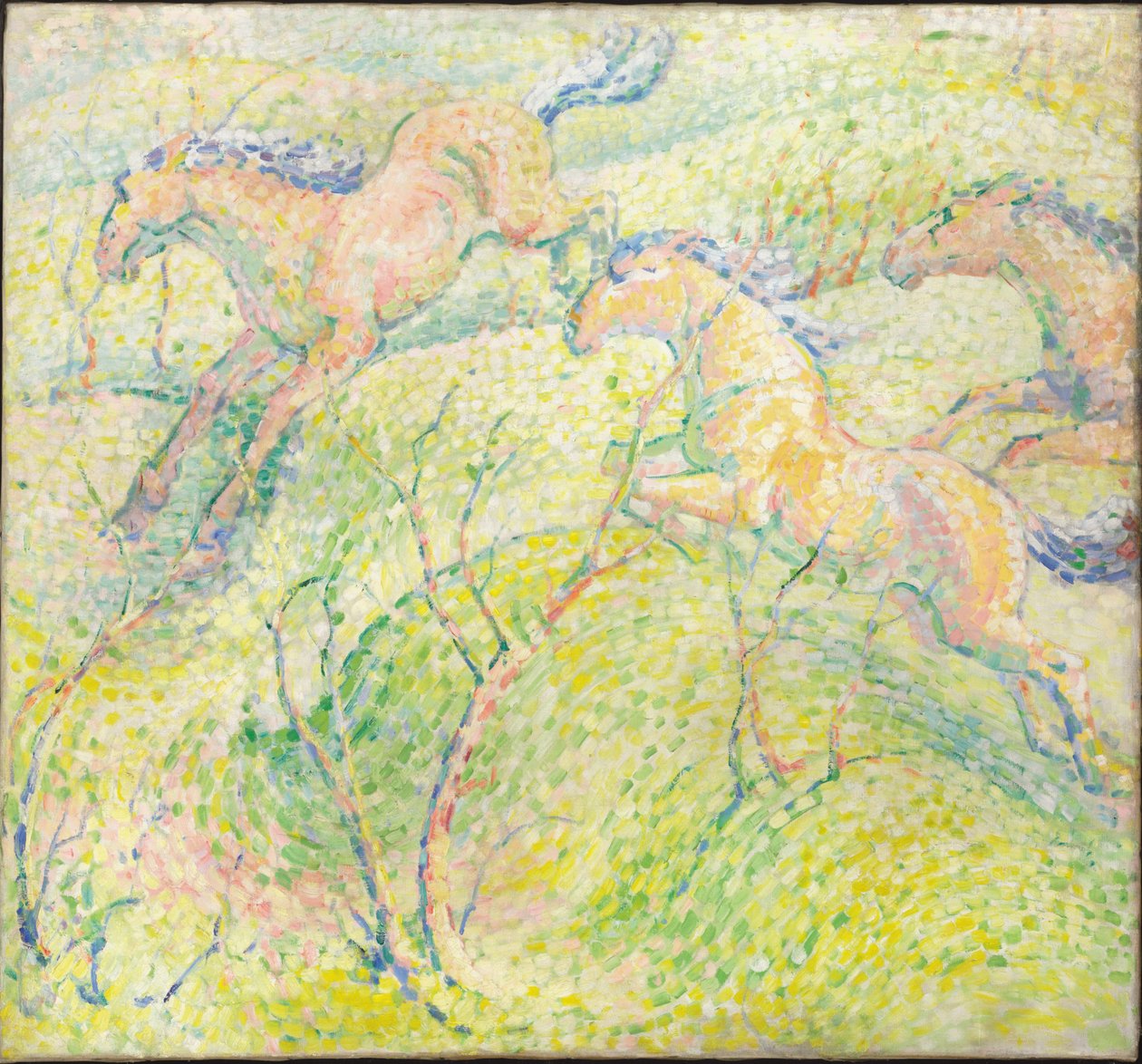 Springende Pferde, 1910 von Franz Marc