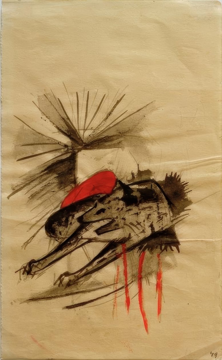 Liegende Hyäne (Liegender Wolf) von Franz Marc