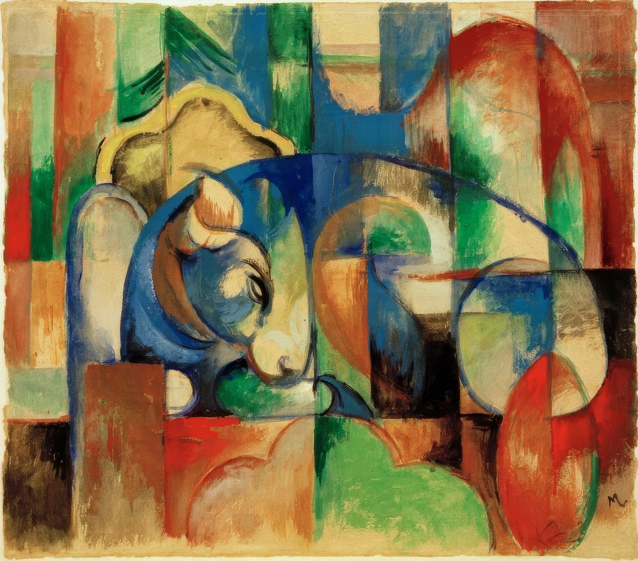Liegender Stier von Franz Marc