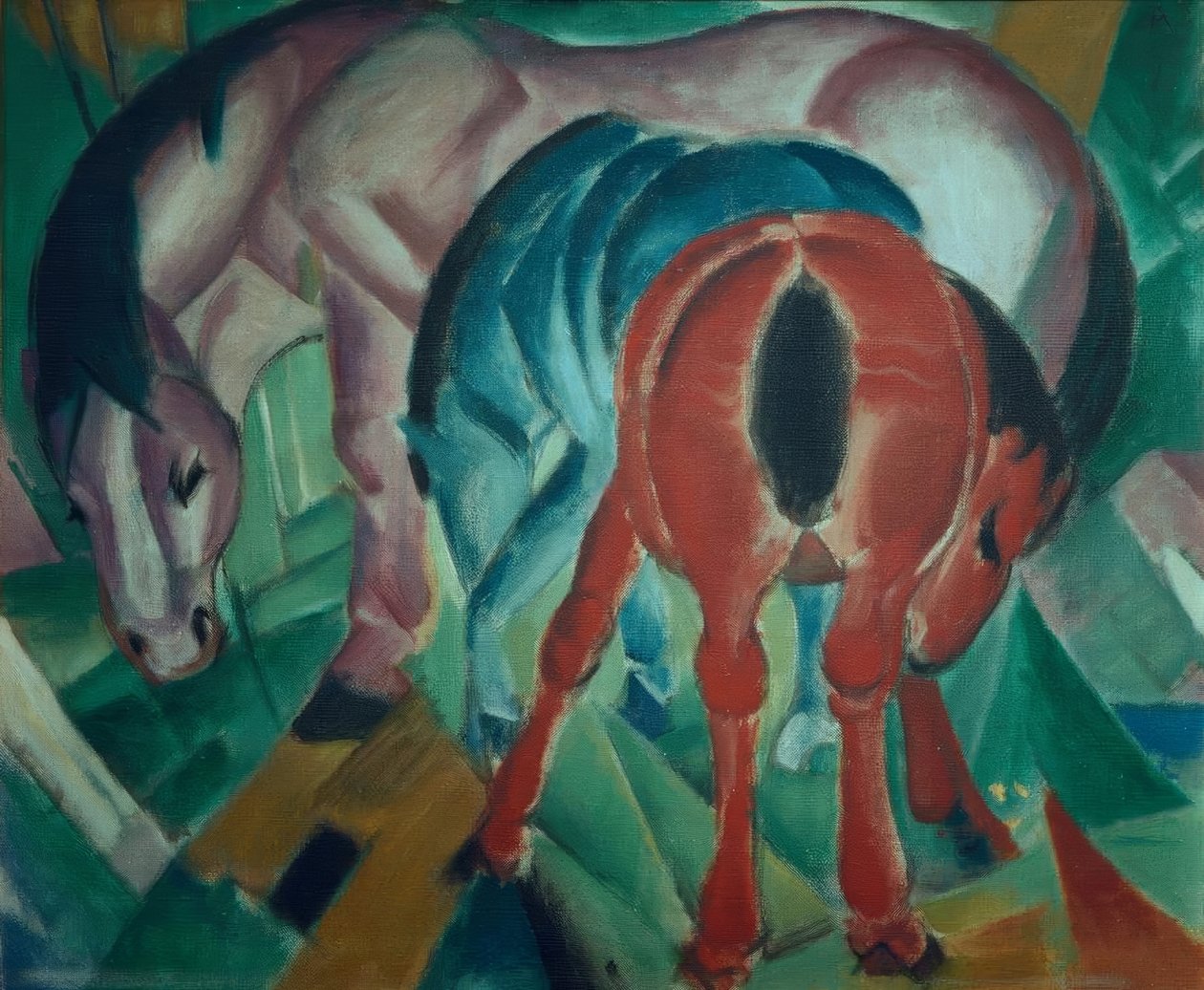 Stute mit Fohlen von Franz Marc