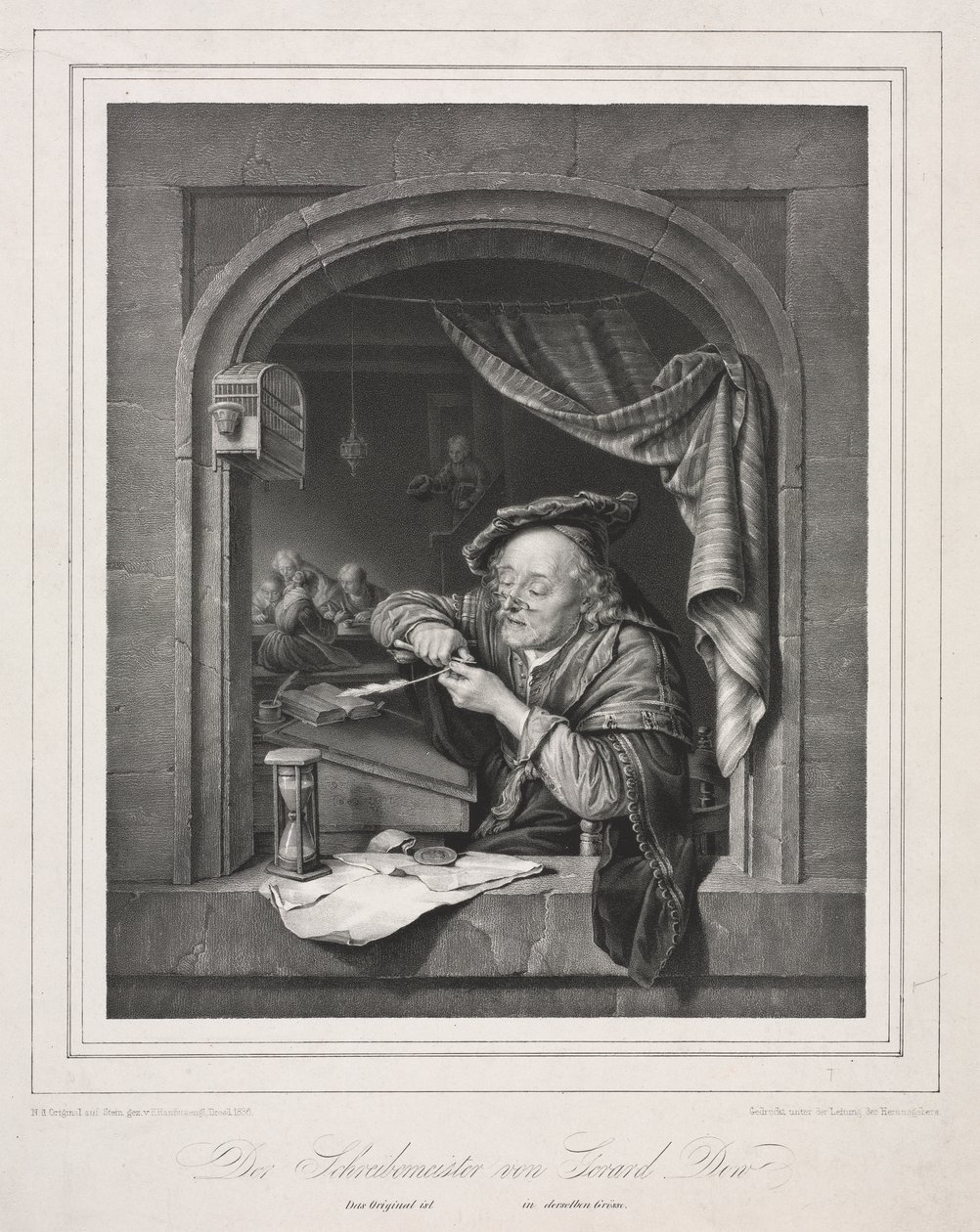 Der Schreibmeister der alten Schule von Franz Seraph Hanfstaengl