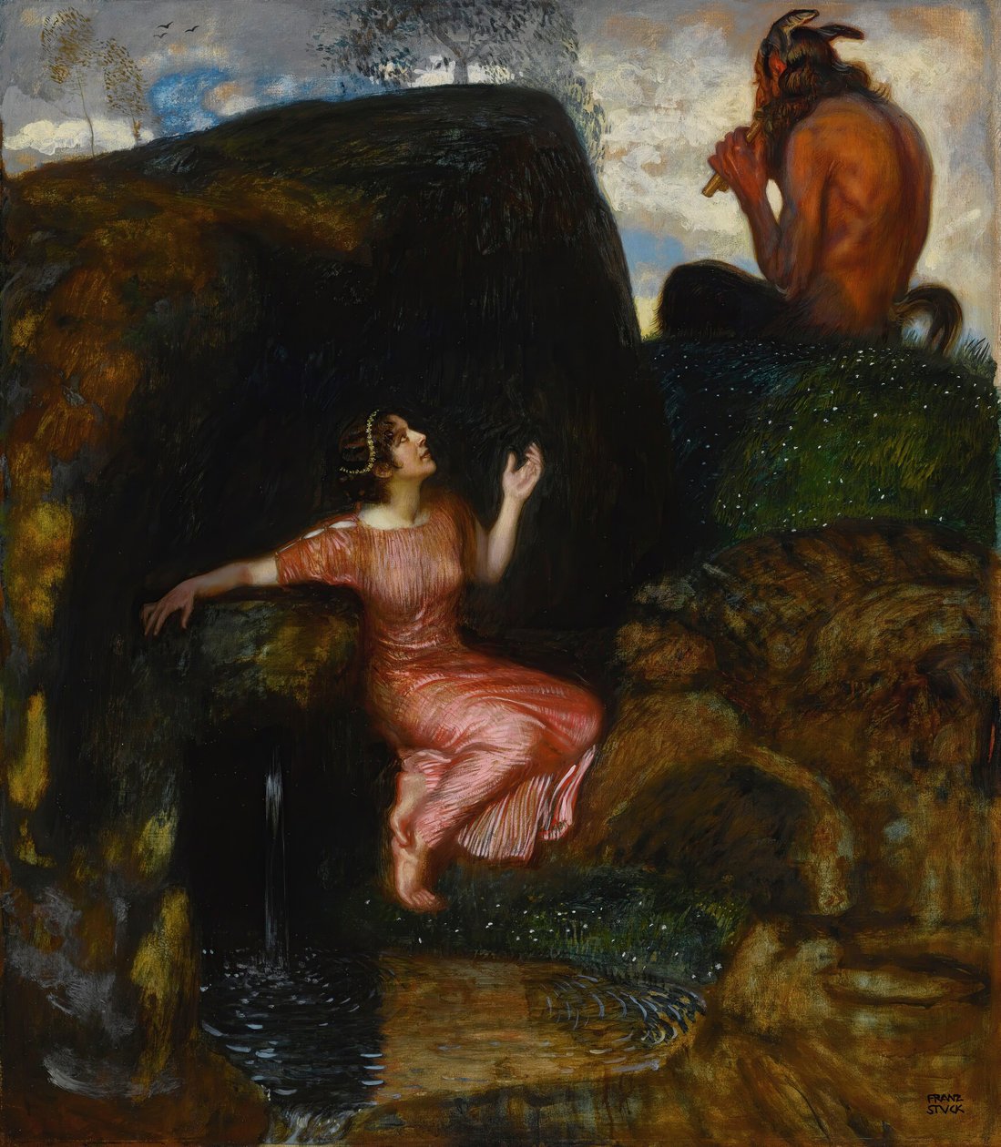 An der Quelle lauschende Nymphe von Franz Stuck Ritter von