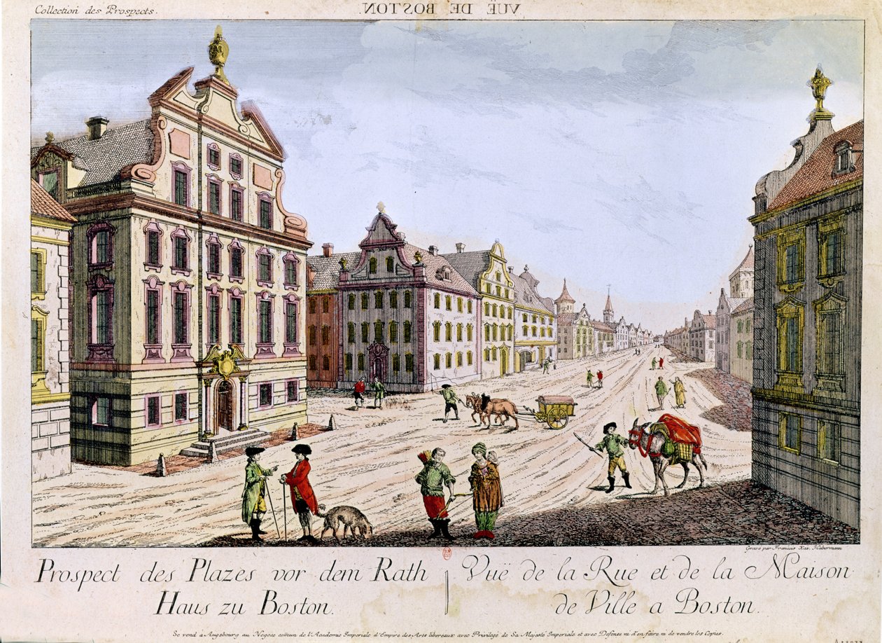 Ansicht des Rathauses, Boston von Franz Xaver Habermann