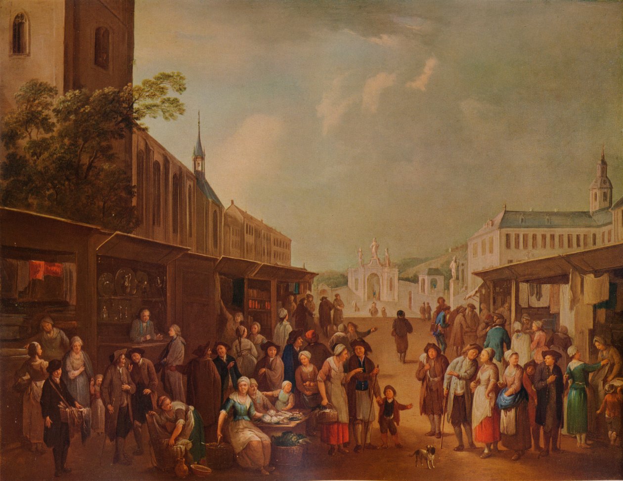 Straßenszene, ca. 1720, 1938 von Franz de Paula Ferg