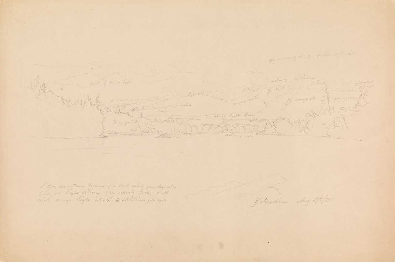 Ufer des Sees und Vorgebirge des Mount Katahdin von Frederic Edwin Church