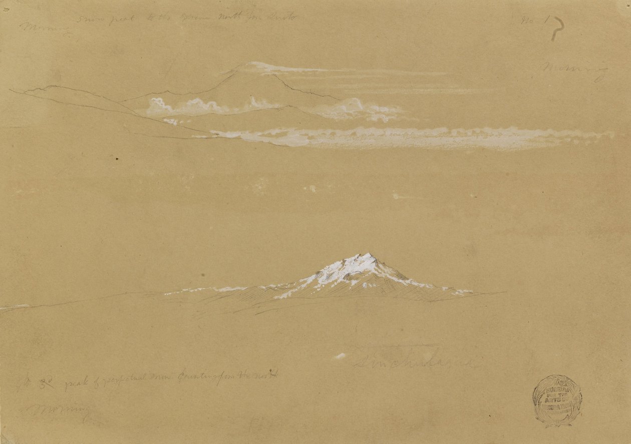 Sincholagua, Morgen, vom Tempel der Sonne, Quito von Frederic Edwin Church