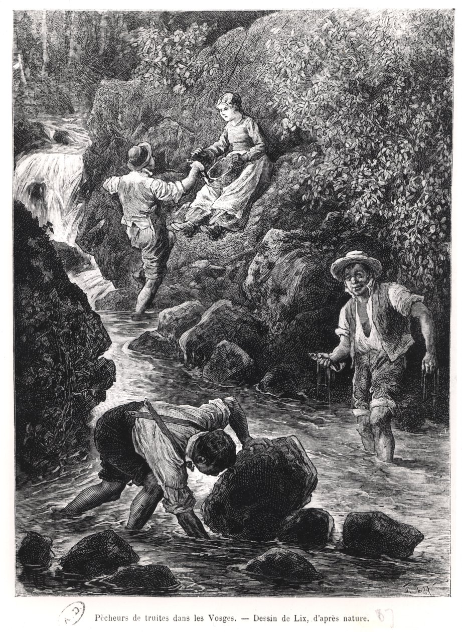Forellenangeln in den Vogesen, 1887 von Frederic Theodore Lix