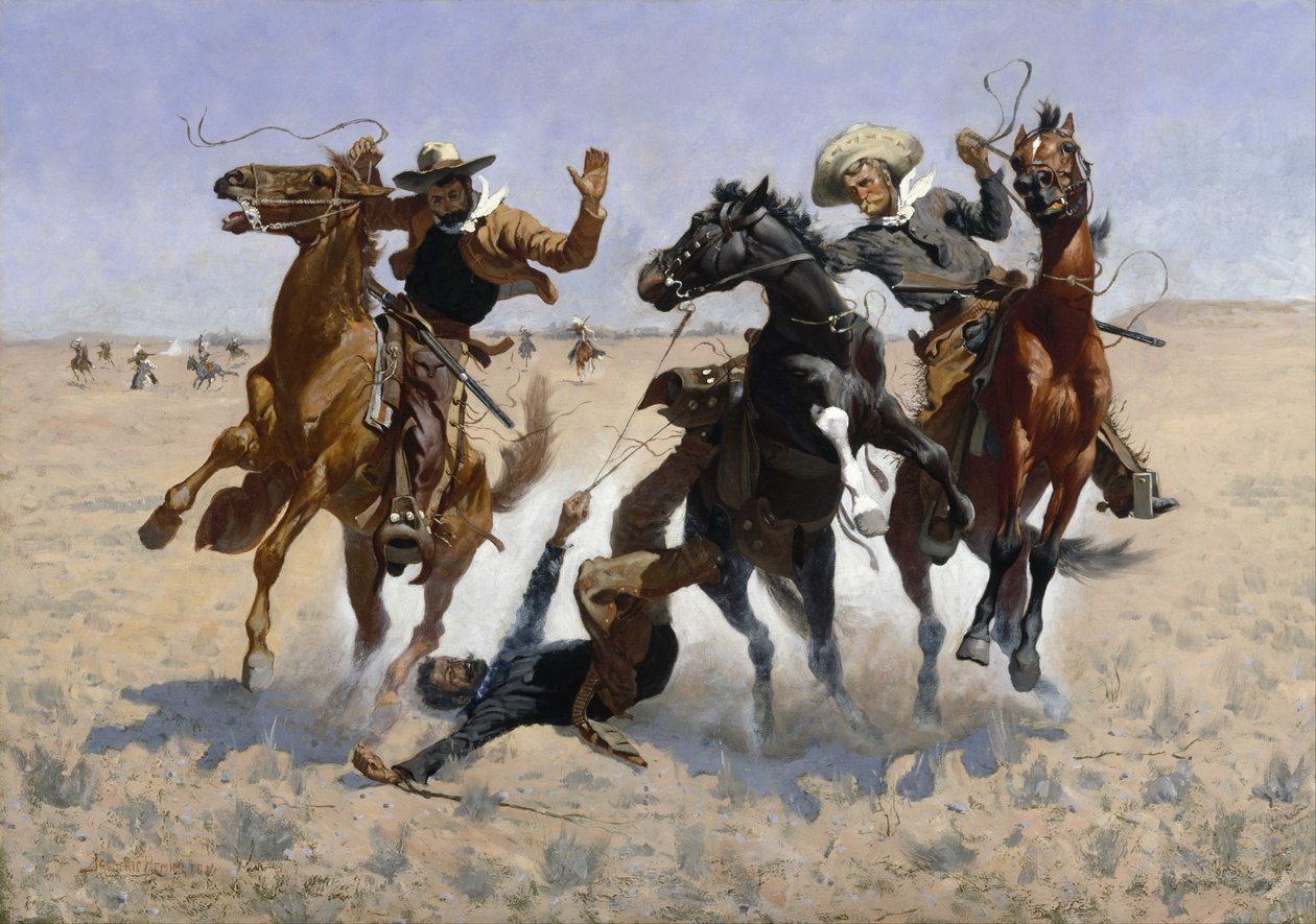 Einem Kameraden helfen von Frederic Remington