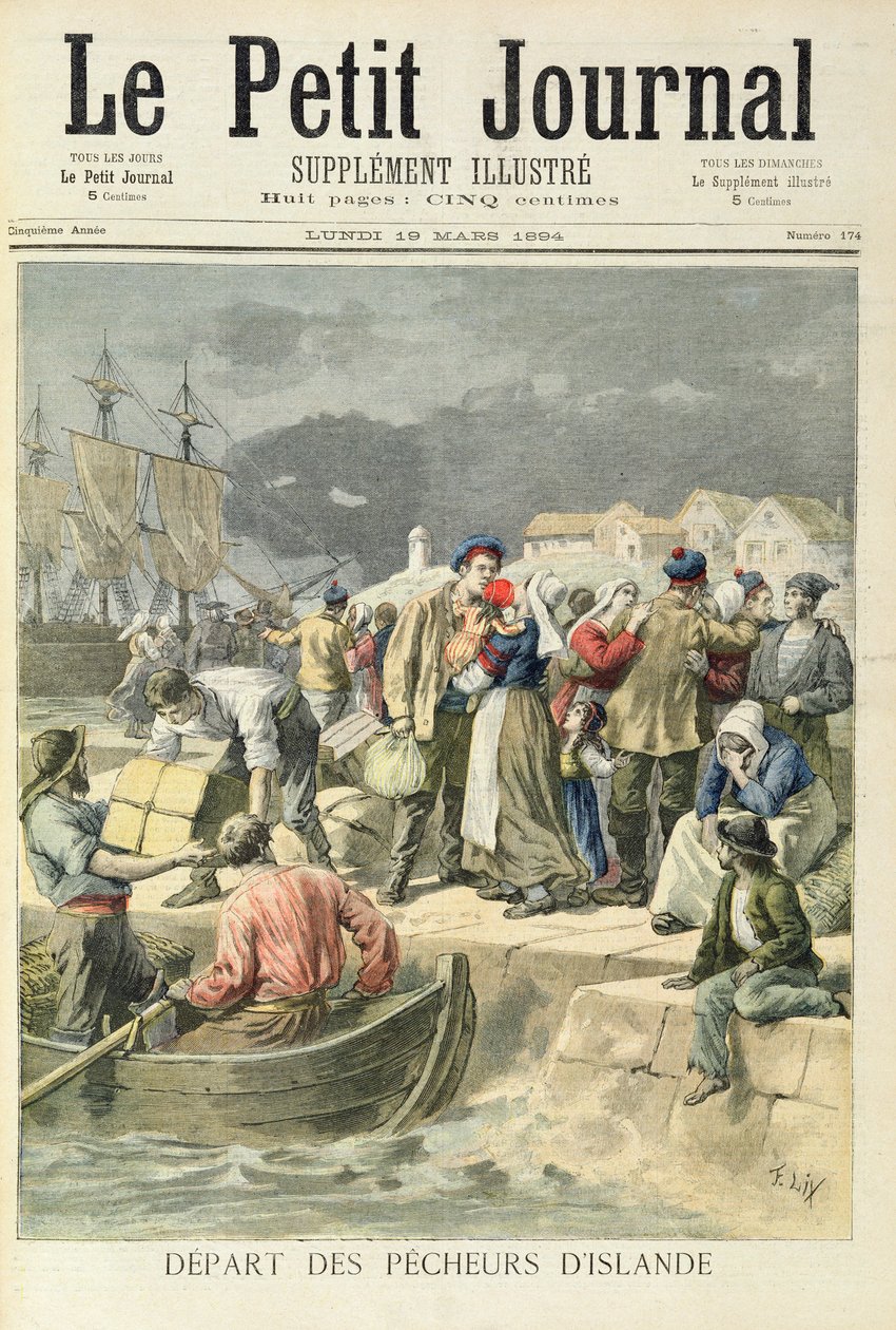 Abfahrt der isländischen Fischer, Illustration aus 