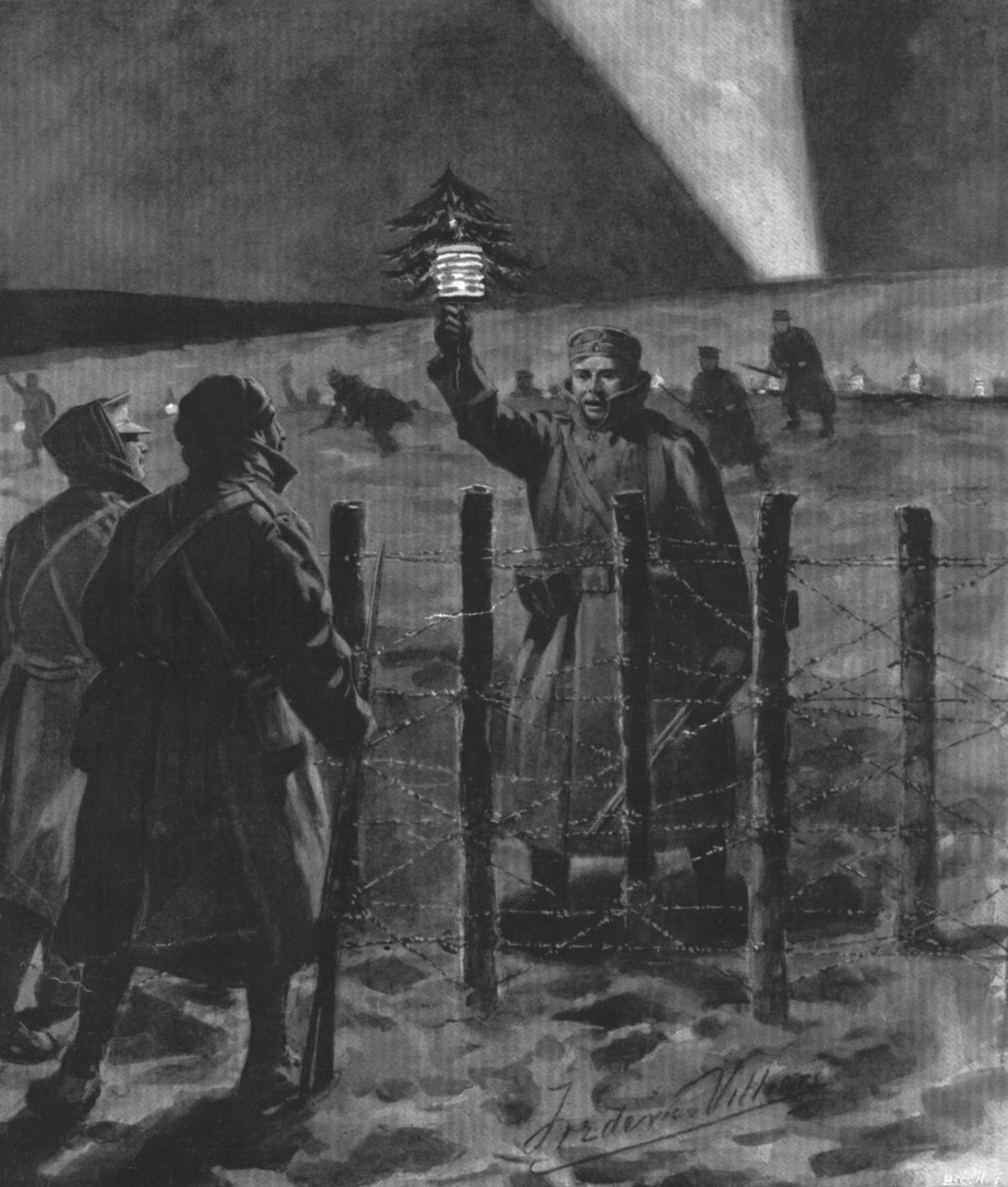 Der Weihnachtsfrieden von 1914, veröffentlicht 1915 von Frederic Villiers