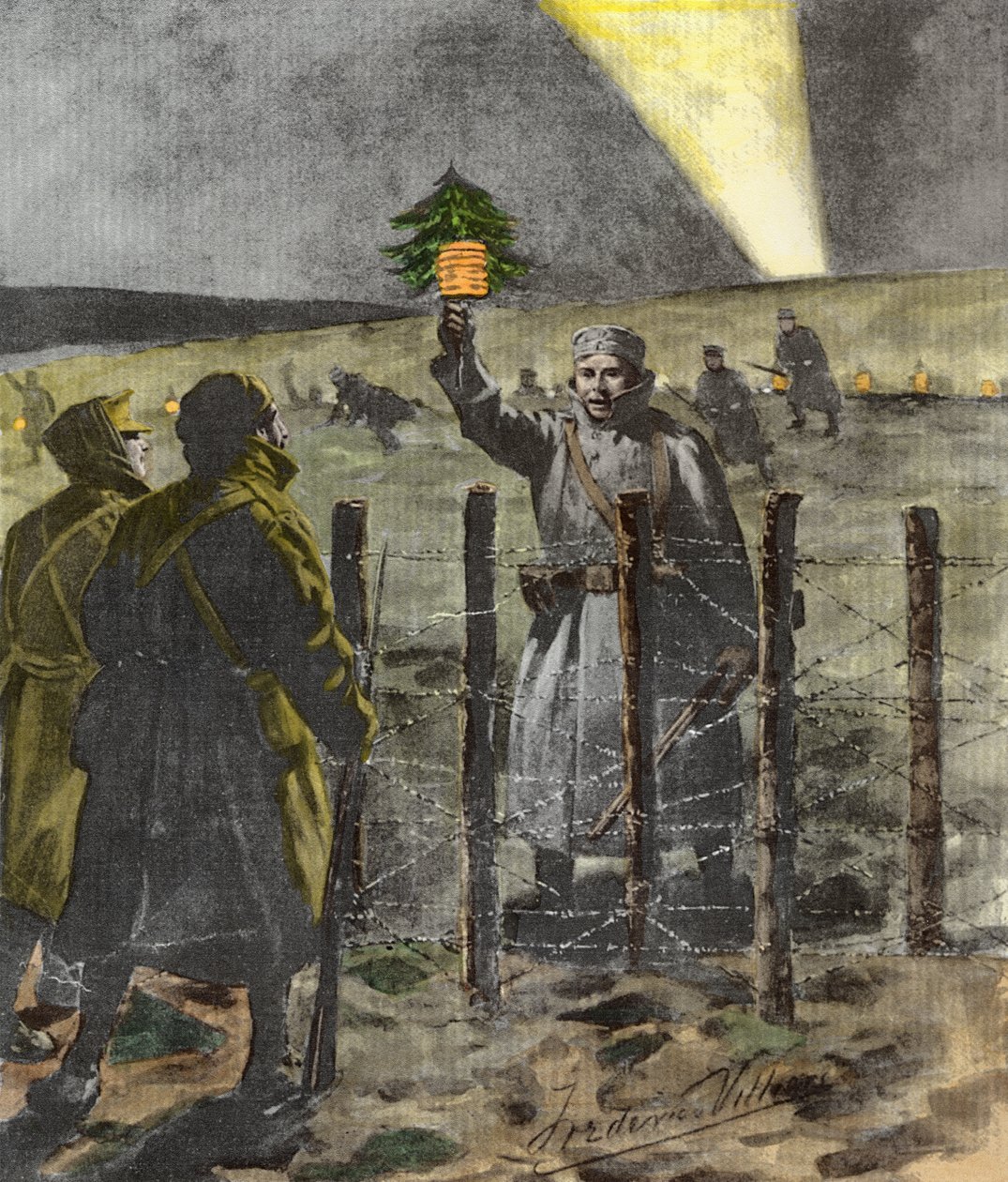 Der Weihnachtsfrieden von 1914, veröffentlicht 1915 von Frederic Villiers