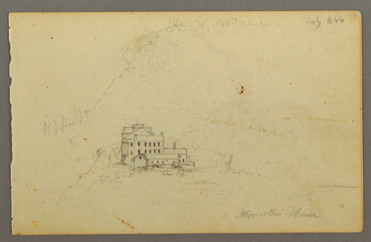 Zeichnung, Catskill Mountain House, 1844 von Frederic Edwin Church