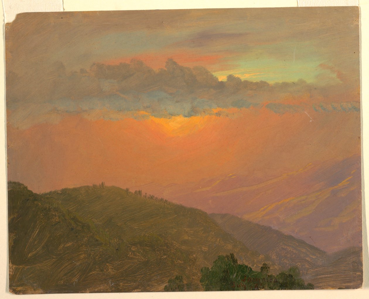 Hügelkuppe bei Sonnenuntergang, Juli 1865 von Frederic Edwin Church