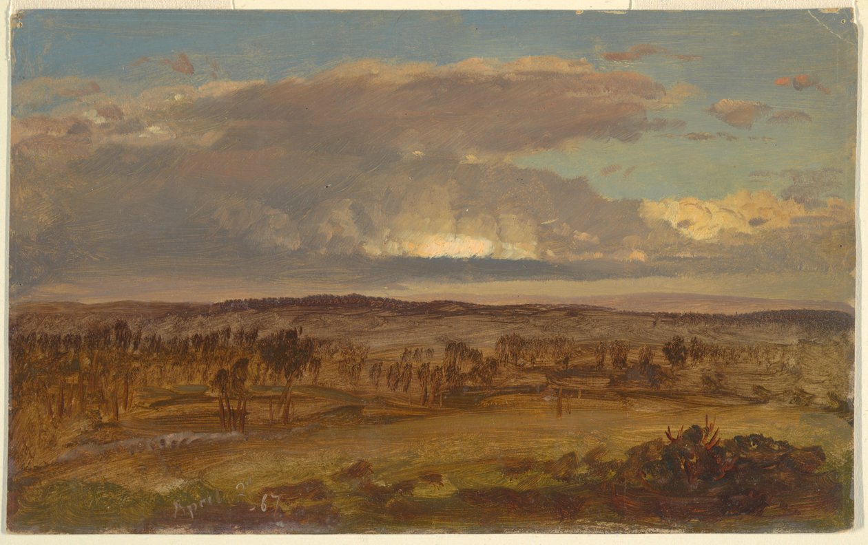 Zeichnung, Hudson Valley, April 1867 von Frederic Edwin Church