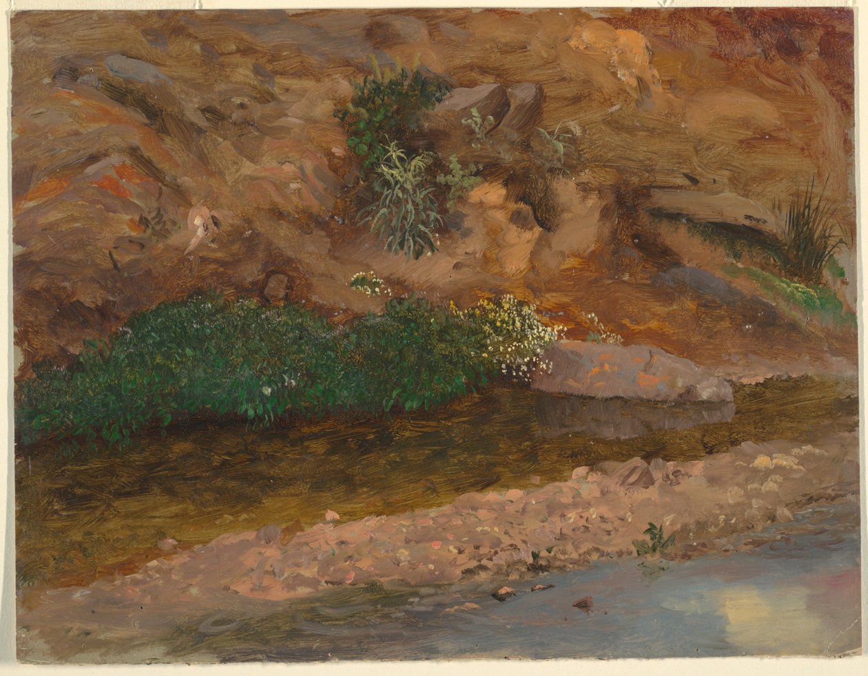 Zeichnung, Rand eines Baches, 1860-70 von Frederic Edwin Church