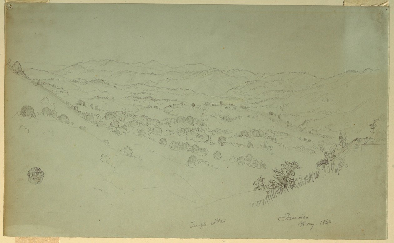 Zeichnung, Berglandschaft, Jamaika, 1865 von Frederic Edwin Church