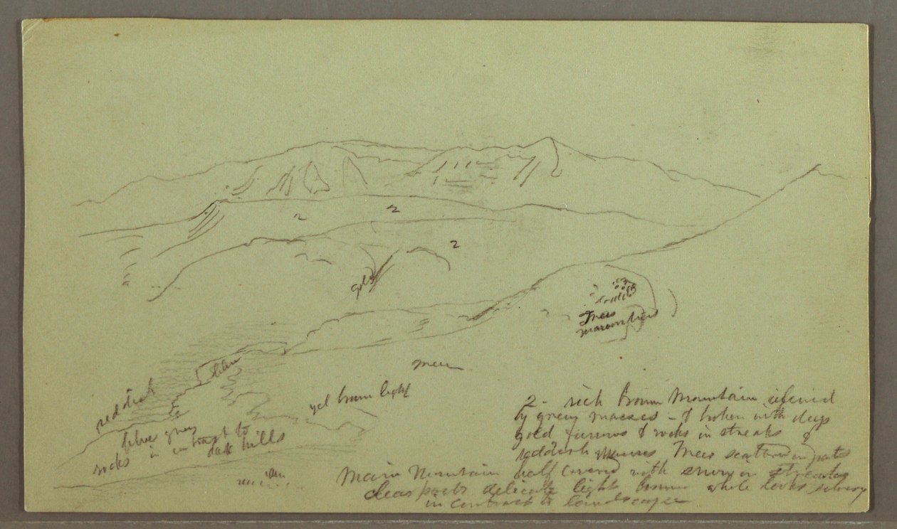 Zeichnung, Gebirgskette, Mai möglicherweise 1868 von Frederic Edwin Church