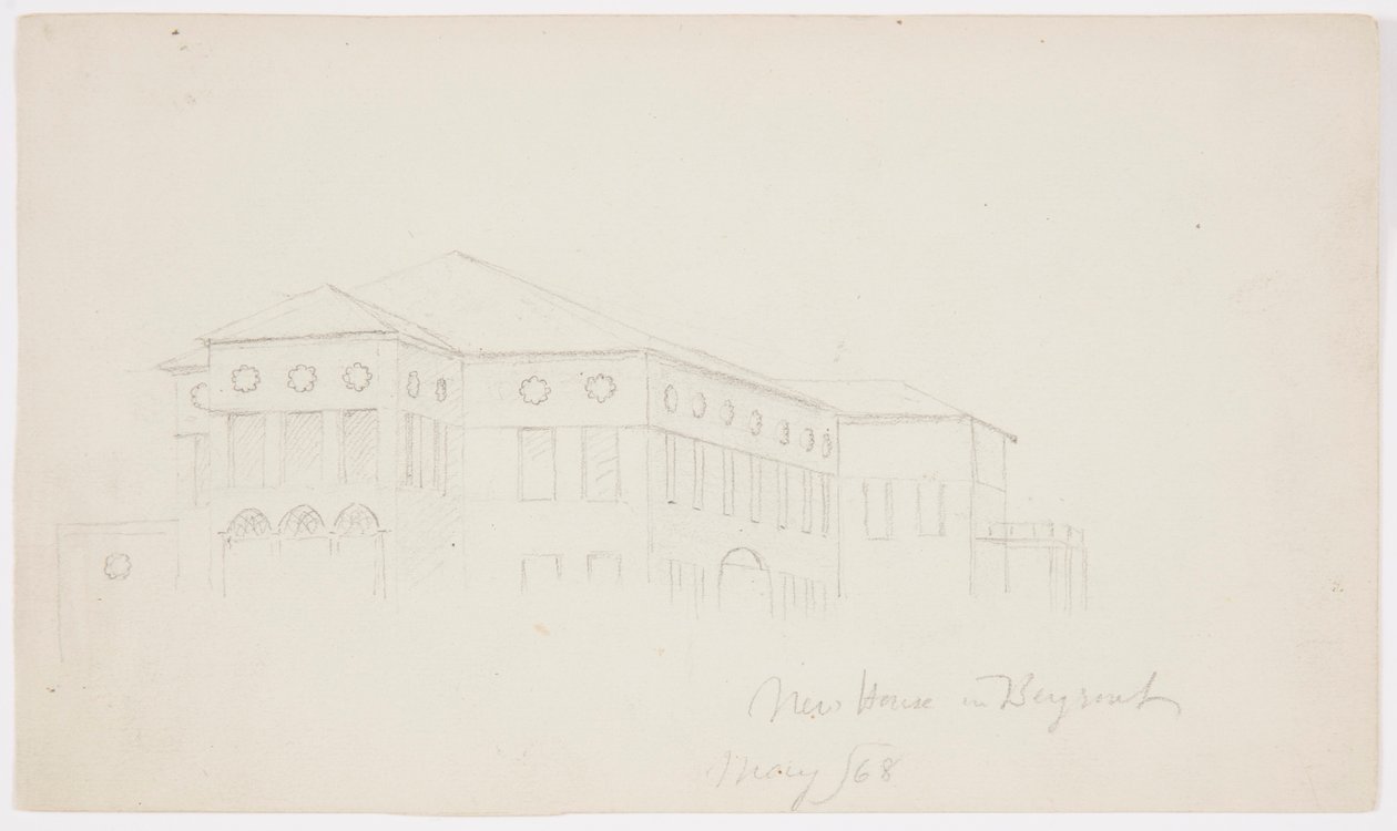 Zeichnung, Altes Haus, Beirut, 1868 von Frederic Edwin Church