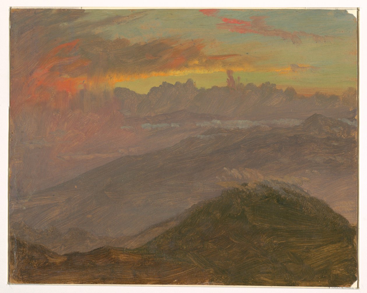 Sonnenuntergang und Berge von Frederic Edwin Church