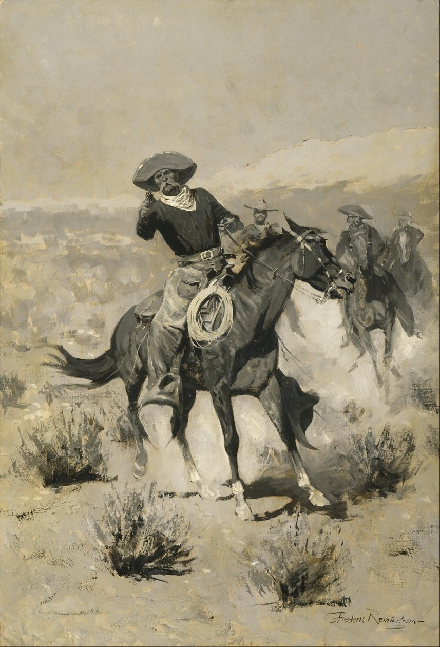 Tage auf der Weide ("Hände hoch!") von Frederic Remington