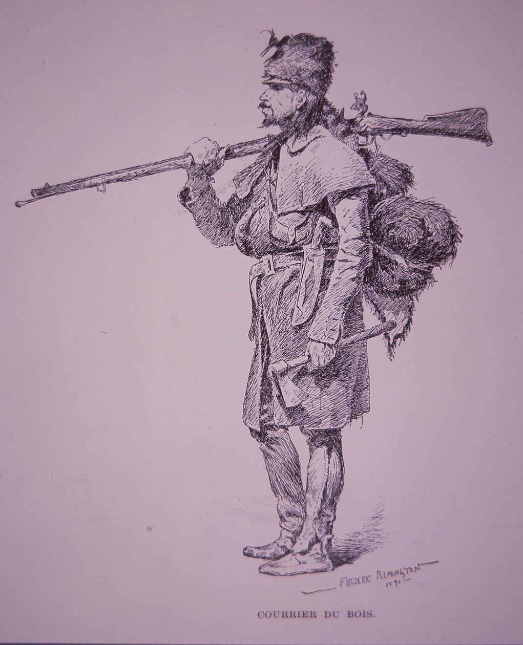 Französisch-Kanadischer Pelzhändler Coureur du Bois von Frederic Remington