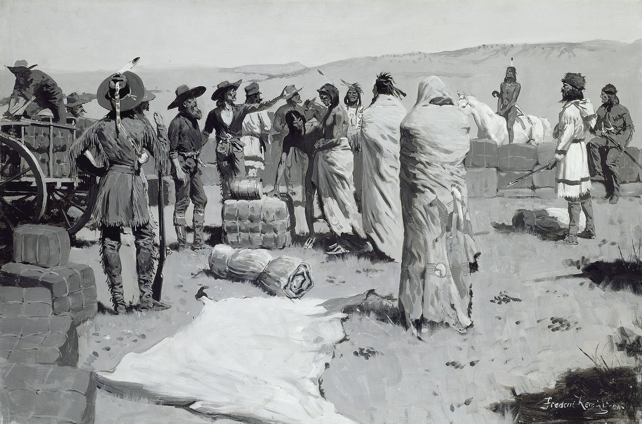 Der Dolmetscher winkte dem Jüngling, ca. 1900 von Frederic Remington
