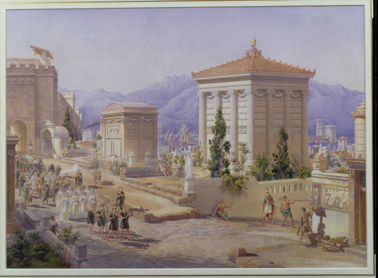 Die Via dei Sarpolcri, Pompeji, ca. 1855 von Frederick Pepys Cockerell